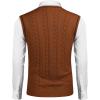 imageCOOFANDY Mens Sweater Vest V Neck Slim Fit Casual Sleeveless Twisted Knitted Pullover SweaterBrown