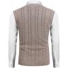 imageCOOFANDY Mens Sweater Vest V Neck Slim Fit Casual Sleeveless Twisted Knitted Pullover SweaterBrownWhite Two Tone Colors