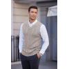 imageCOOFANDY Mens Sweater Vest V Neck Slim Fit Casual Sleeveless Twisted Knitted Pullover SweaterBrownWhite Two Tone Colors