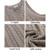 imageCOOFANDY Mens Sweater Vest V Neck Slim Fit Casual Sleeveless Twisted Knitted Pullover SweaterBrownWhite Two Tone Colors