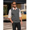 imageCOOFANDY Mens Sweater Vest V Neck Slim Fit Casual Sleeveless Twisted Knitted Pullover SweaterDark Grey