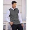 imageCOOFANDY Mens Sweater Vest V Neck Slim Fit Casual Sleeveless Twisted Knitted Pullover SweaterDark Grey