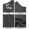 imageCOOFANDY Mens Sweater Vest V Neck Slim Fit Casual Sleeveless Twisted Knitted Pullover SweaterDark Grey