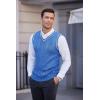 imageCOOFANDY Mens Sweater Vest V Neck Slim Fit Casual Sleeveless Twisted Knitted Pullover SweaterDenim Blue