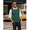 imageCOOFANDY Mens Sweater Vest V Neck Slim Fit Casual Sleeveless Twisted Knitted Pullover SweaterGreen