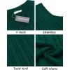 imageCOOFANDY Mens Sweater Vest V Neck Slim Fit Casual Sleeveless Twisted Knitted Pullover SweaterGreen