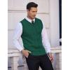 imageCOOFANDY Mens Sweater Vest V Neck Slim Fit Casual Sleeveless Twisted Knitted Pullover SweaterGreen