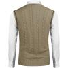 imageCOOFANDY Mens Sweater Vest V Neck Slim Fit Casual Sleeveless Twisted Knitted Pullover SweaterKhaki