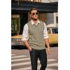 imageCOOFANDY Mens Sweater Vest V Neck Slim Fit Casual Sleeveless Twisted Knitted Pullover SweaterKhaki