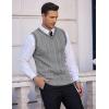 imageCOOFANDY Mens Sweater Vest V Neck Slim Fit Casual Sleeveless Twisted Knitted Pullover SweaterLight Grey