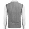 imageCOOFANDY Mens Sweater Vest V Neck Slim Fit Casual Sleeveless Twisted Knitted Pullover SweaterLight Grey