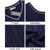 imageCOOFANDY Mens Sweater Vest V Neck Slim Fit Casual Sleeveless Twisted Knitted Pullover SweaterNavy Blue