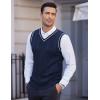 imageCOOFANDY Mens Sweater Vest V Neck Slim Fit Casual Sleeveless Twisted Knitted Pullover SweaterNavy Blue
