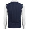 imageCOOFANDY Mens Sweater Vest V Neck Slim Fit Casual Sleeveless Twisted Knitted Pullover SweaterNavy Blue