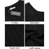 imageCOOFANDY Mens Sweater Vest V Neck Slim Fit Casual Sleeveless Twisted Knitted Pullover SweaterSolid Black