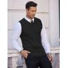 imageCOOFANDY Mens Sweater Vest V Neck Slim Fit Casual Sleeveless Twisted Knitted Pullover SweaterSolid Black