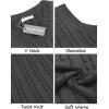 imageCOOFANDY Mens Sweater Vest V Neck Slim Fit Casual Sleeveless Twisted Knitted Pullover SweaterSolid Dark Grey
