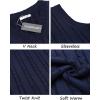 imageCOOFANDY Mens Sweater Vest V Neck Slim Fit Casual Sleeveless Twisted Knitted Pullover SweaterSolid Navy Blue