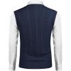 imageCOOFANDY Mens Sweater Vest V Neck Slim Fit Casual Sleeveless Twisted Knitted Pullover SweaterSolid Navy Blue