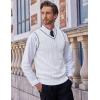 imageCOOFANDY Mens Sweater Vest V Neck Slim Fit Casual Sleeveless Twisted Knitted Pullover SweaterWhite