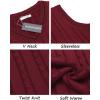 imageCOOFANDY Mens Sweater Vest V Neck Slim Fit Casual Sleeveless Twisted Knitted Pullover SweaterWine Red