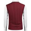 imageCOOFANDY Mens Sweater Vest V Neck Slim Fit Casual Sleeveless Twisted Knitted Pullover SweaterWine Red