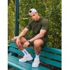imageCOOFANDY Mens Tracksuit 2 Piece Hooded Athletic Sweatsuit Short Sleeve Casual Sports Hoodie Shorts SetArmy Green