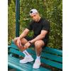 imageCOOFANDY Mens Tracksuit 2 Piece Hooded Athletic Sweatsuit Short Sleeve Casual Sports Hoodie Shorts SetBlack