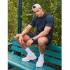 imageCOOFANDY Mens Tracksuit 2 Piece Hooded Athletic Sweatsuit Short Sleeve Casual Sports Hoodie Shorts SetBlue
