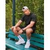imageCOOFANDY Mens Tracksuit 2 Piece Hooded Athletic Sweatsuit Short Sleeve Casual Sports Hoodie Shorts SetDark Grey