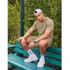 imageCOOFANDY Mens Tracksuit 2 Piece Hooded Athletic Sweatsuit Short Sleeve Casual Sports Hoodie Shorts SetKhaki