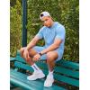 imageCOOFANDY Mens Tracksuit 2 Piece Hooded Athletic Sweatsuit Short Sleeve Casual Sports Hoodie Shorts SetLight Blue