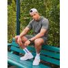 imageCOOFANDY Mens Tracksuit 2 Piece Hooded Athletic Sweatsuit Short Sleeve Casual Sports Hoodie Shorts SetLight Grey