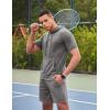 imageCOOFANDY Mens Tracksuit 2 Piece Hooded Athletic Sweatsuit Short Sleeve Casual Sports Hoodie Shorts SetLight Grey