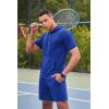 imageCOOFANDY Mens Tracksuit 2 Piece Hooded Athletic Sweatsuit Short Sleeve Casual Sports Hoodie Shorts SetRoyal Blue