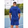 imageCOOFANDY Mens Tracksuit 2 Piece Hooded Athletic Sweatsuit Short Sleeve Casual Sports Hoodie Shorts SetRoyal Blue