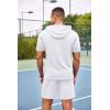 imageCOOFANDY Mens Tracksuit 2 Piece Hooded Athletic Sweatsuit Short Sleeve Casual Sports Hoodie Shorts SetWhite