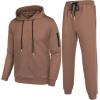 imageCOOFANDY Mens Tracksuit 2 Piece Hooded Athletic Sweatsuits Casual Running Jogging Sport Suit SetsBrown