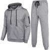 imageCOOFANDY Mens Tracksuit 2 Piece Hooded Athletic Sweatsuits Casual Running Jogging Sport Suit SetsLight Grey