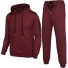 imageCOOFANDY Mens Tracksuit 2 Piece Hooded Athletic Sweatsuits Casual Running Jogging Sport Suit SetsWine Red