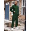 imageCOOFANDY Mens Tracksuit 2 Piece Hoodie Athletic Sweatsuits Casual Jogging Suit SetsGreen