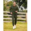 imageCOOFANDY Mens Tracksuit 2 Piece Hoodie Sweatsuit Sets Casual Athletic Jogging Suits Waffle Plaid Jacquard OutfitsArmy Green