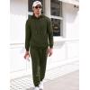 imageCOOFANDY Mens Tracksuit 2 Piece Hoodie Sweatsuit Sets Casual Athletic Jogging Suits Waffle Plaid Jacquard OutfitsArmy Green