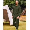 imageCOOFANDY Mens Tracksuit 2 Piece Hoodie Sweatsuit Sets Casual Athletic Jogging Suits Waffle Plaid Jacquard OutfitsArmy Green