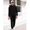 imageCOOFANDY Mens Tracksuit 2 Piece Hoodie Sweatsuit Sets Casual Athletic Jogging Suits Waffle Plaid Jacquard OutfitsBlack