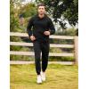 imageCOOFANDY Mens Tracksuit 2 Piece Hoodie Sweatsuit Sets Casual Athletic Jogging Suits Waffle Plaid Jacquard OutfitsBlack