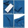 imageCOOFANDY Mens Tracksuit 2 Piece Hoodie Sweatsuit Sets Casual Athletic Jogging Suits Waffle Plaid Jacquard OutfitsBlue
