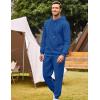 imageCOOFANDY Mens Tracksuit 2 Piece Hoodie Sweatsuit Sets Casual Athletic Jogging Suits Waffle Plaid Jacquard OutfitsBlue