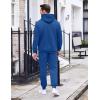 imageCOOFANDY Mens Tracksuit 2 Piece Hoodie Sweatsuit Sets Casual Athletic Jogging Suits Waffle Plaid Jacquard OutfitsBlue