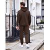 imageCOOFANDY Mens Tracksuit 2 Piece Hoodie Sweatsuit Sets Casual Athletic Jogging Suits Waffle Plaid Jacquard OutfitsBrown